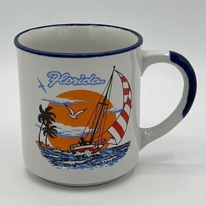 FLORIDA SAILBOAT SEAGULL COFFEE MUG